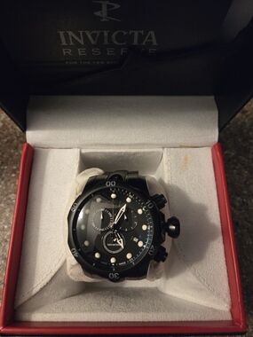 Invicta Black Men's Chronograph Dive Watch with White Accents